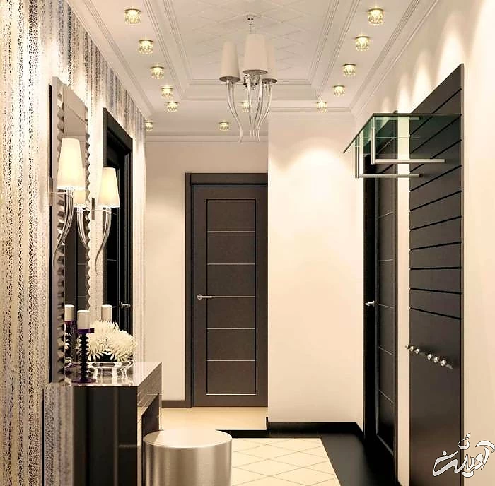 نورپردازی راهرو ورودی شیک و مدرن نورپردازی سقف راهرو